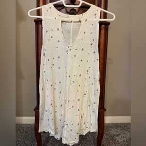 Maurice’s Cream/Blue Stars Tank Top Size XS